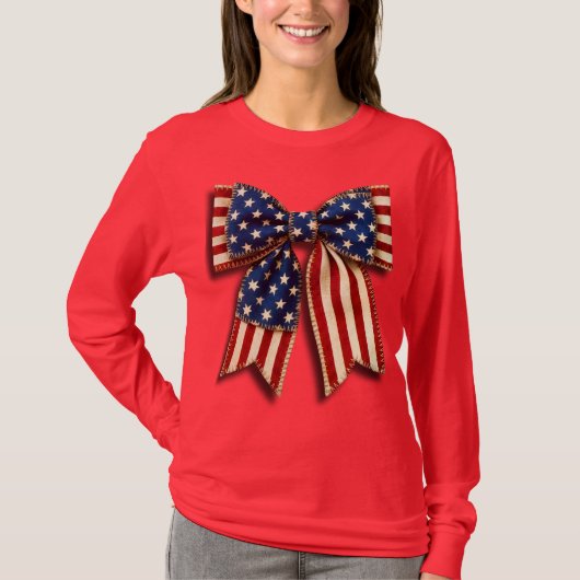 アメリカ国旗ボウ Tシャツ (正面)