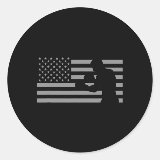 アメリカ国旗ボクサーボクシングTシャツ  ラウンドシール (正面)