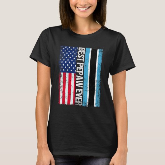 アメリカ国旗ボツワナ最高のフポーエバーファミリー Tシャツ (正面)