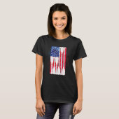 アメリカ国旗ボート漕ぎ漕ぎ漕ぎ漕ぐ可愛いアメリカの列クルーJの4番目 Tシャツ (正面フル)