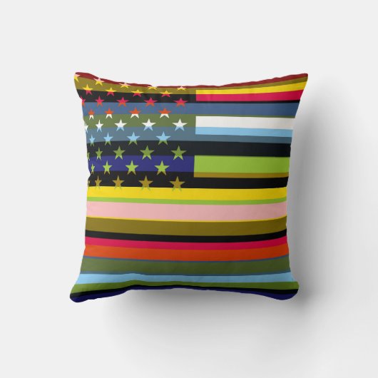 アメリカ国旗ポップ・アートのの芸術3 クッション (裏面)