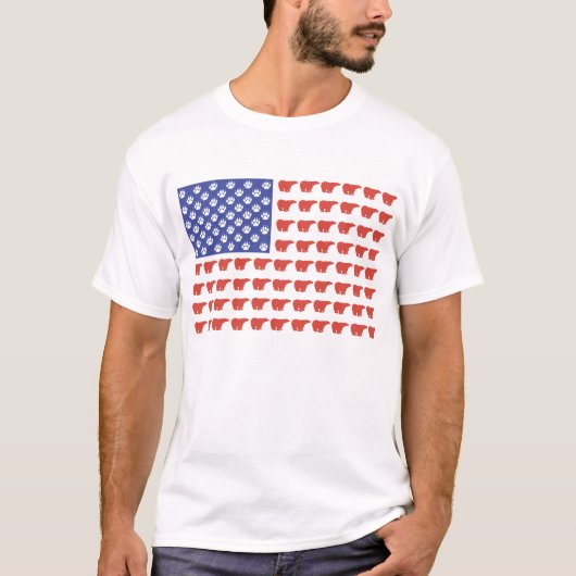 アメリカ国旗ポーラーベア Tシャツ (正面)