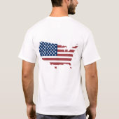 アメリカ国旗マップ愛国 Tシャツ (裏面)