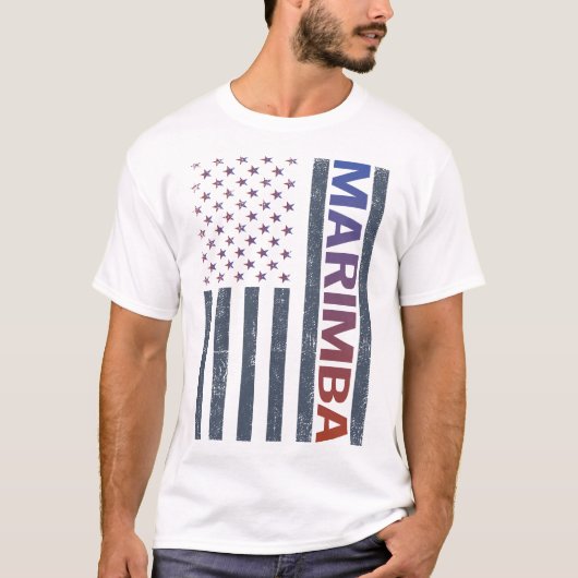 アメリカ国旗マリンバ Tシャツ (正面)