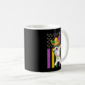 アメリカ国旗マルディグラスコルギドッグフェスティバルパピー コーヒーマグカップ (正面右)