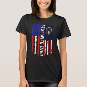 アメリカ国旗マレーシア最高の国旗の妻エバーファミリー Tシャツ