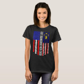 アメリカ国旗マレーシア最高の国旗 Tシャツ (正面フル)