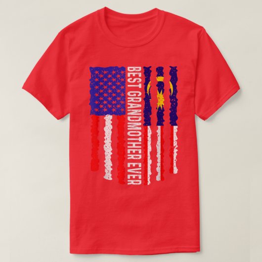 アメリカ国旗マレーシア最高の国旗 Tシャツ (デザイン正面)