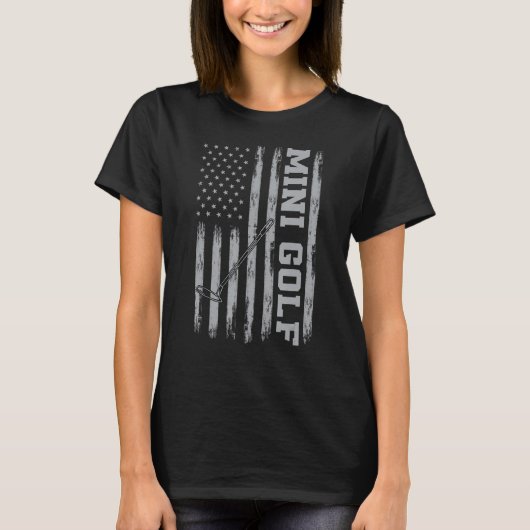 アメリカ国旗ミニゴルフ場ミニゴルフアメリカ Tシャツ (正面)