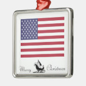 アメリカ国旗メリークリスマスオーナメント メタルオーナメント (左)