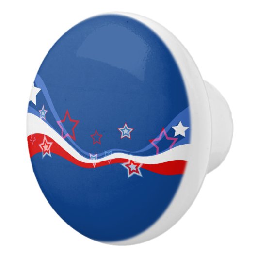 アメリカ国旗モダン国デザイン セラミックノブ (右)