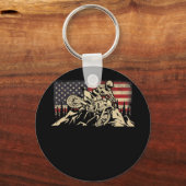 アメリカ国旗モトクロスモトクロスダートバイク キーホルダー (正面)