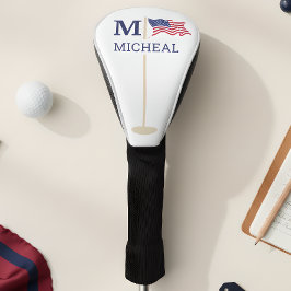アメリカ国旗モノグラム名 ゴルフヘッドカバー