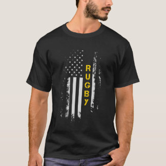 アメリカ国旗ラグビー米国旗ラグビー選手 Tシャツ
