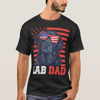 アメリカ国旗ラブラドールおもしろTシャツ 独立記念日 Tシャツ