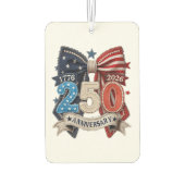 アメリカ国旗リボン 250周年記念 愛国  カーエアーフレッシュナー (裏面)