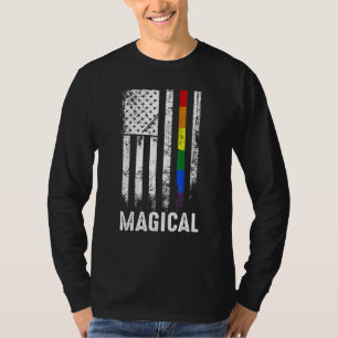 アメリカ国旗レインボーマジカルゲイLgbtプライド Tシャツ