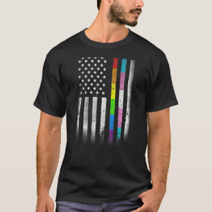 アメリカ国旗レインボー同性愛者権利LGBT LGBTQ Tシャツ