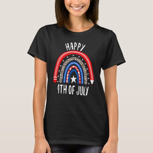 アメリカ国旗レインボーHappy 4Of 7月Usa Kids B Tシャツ (正面)