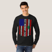 アメリカ国旗レバノン最高の国旗モミエバーファミリー Tシャツ (正面フル)