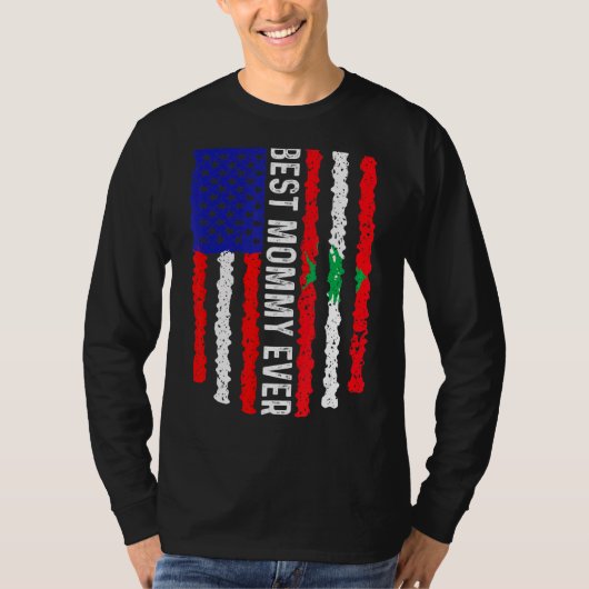 アメリカ国旗レバノン最高の国旗モミエバーファミリー Tシャツ (正面)