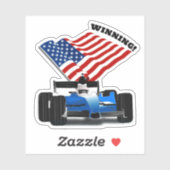 アメリカ国旗レーシングカー スポーツ シール (シート)