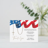 アメリカ国旗ロザリー葬儀の哀悼悔やみや弔慰 サンキューカード (スタンド正面)