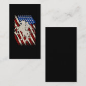 アメリカ国旗ロデオカウボーイウェスタンホースリディング 名刺 (正面/裏面)