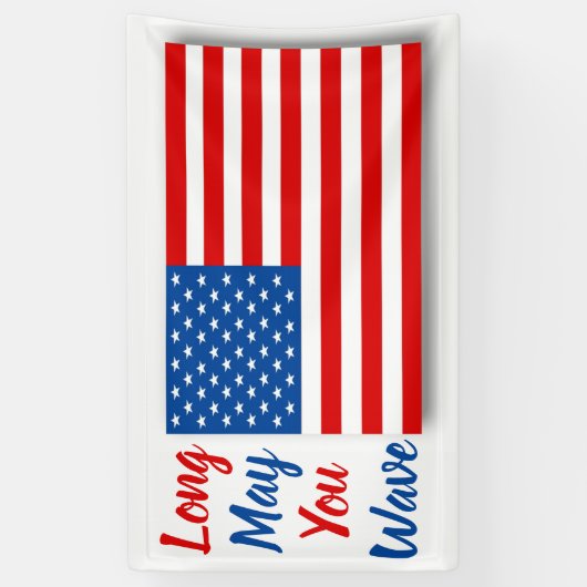 アメリカ国旗ロングMay Wave パーソナライズされた 横断幕 (縦)