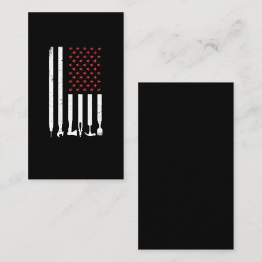 アメリカ国旗ワークショップツール整備士USA 名刺 (正面/裏面)