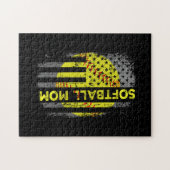 アメリカ国旗ヴィンテージソフトボール母 ジグソーパズル (横)