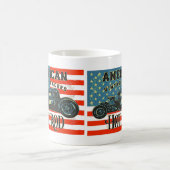 アメリカ国旗ヴィンテージレーサー改造カー コーヒーマグカップ (中央)