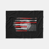 アメリカ国旗ヴィンテージ旗パパママティー  フリースブランケット (正面(横))