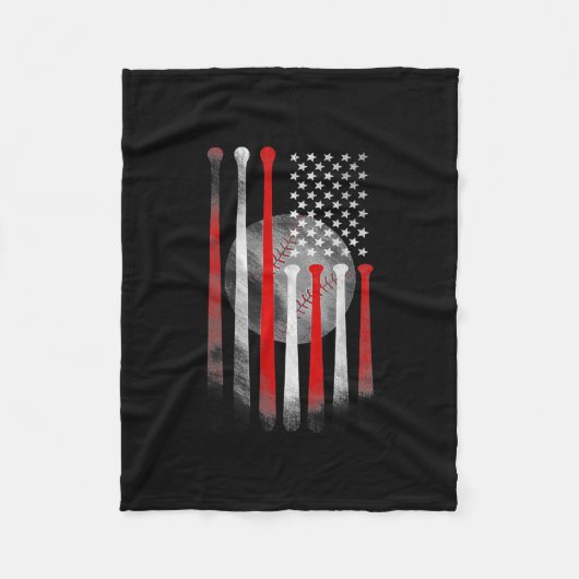 アメリカ国旗ヴィンテージ旗パパママティー  フリースブランケット (正面)