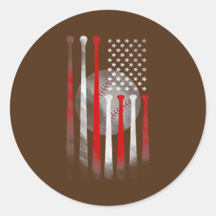 アメリカ国旗ヴィンテージ旗パパ母 ラウンドシール