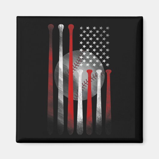 アメリカ国旗ヴィンテージ球旗パパマママティー マグネット (正面)