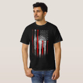 アメリカ国旗ヴィンテージ球旗パパマママティー Tシャツ (正面フル)