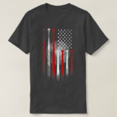 アメリカ国旗ヴィンテージ野球旗Tシャツパパママ Tシャツ (デザイン正面)