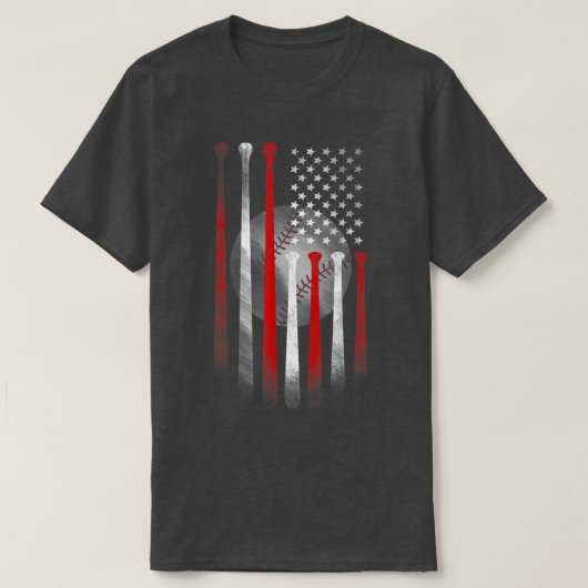 アメリカ国旗ヴィンテージ野球旗Tシャツパパママ Tシャツ (デザイン正面)