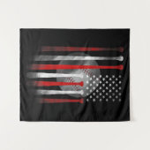 アメリカ国旗ヴィンテージ野球 タペストリー (正面(横))