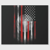 アメリカ国旗ヴィンテージ野球 ラッピングペーパー (フラット)