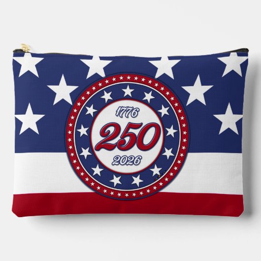 アメリカ国旗付きアメリカ生誕250周年 アクセサリーポーチ (正面)