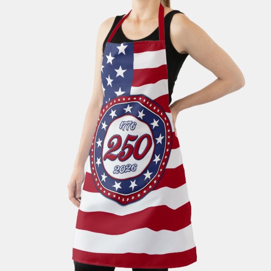 アメリカ国旗付きアメリカ生誕250周年 エプロン (インサイチュ)