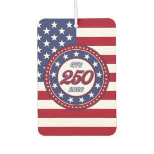 アメリカ国旗付きアメリカ生誕250周年 カーエアーフレッシュナー