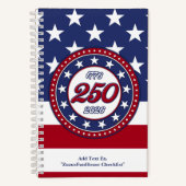 アメリカ国旗付きアメリカ生誕250周年 ノートブック (正面)