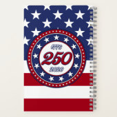 アメリカ国旗付きアメリカ生誕250周年 ノートブック (裏面)