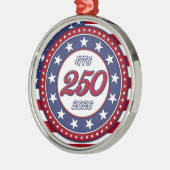 アメリカ国旗付きアメリカ生誕250周年 メタルオーナメント (左)