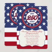 アメリカ国旗付きアメリカ生誕250周年 招待状 (正面/裏面)