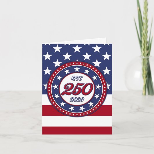 アメリカ国旗付きアメリカ生誕250周年 招待状 (正面)