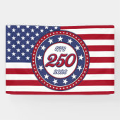 アメリカ国旗付きアメリカ生誕250周年 横断幕 (横)